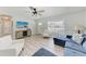 Bright living room features laminate floors and an inviting seating arrangement at 8420 43Rd Avenue W Dr, Bradenton, FL 34209