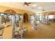 Well-equipped gym with modern exercise machines, mirrors, ceiling fans, and ample space for a complete workout at 8603 River Preserve Dr, Bradenton, FL 34212