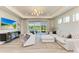 Bright living room with expansive backyard views, cozy seating, and elegant design details for relaxation and entertainment at 1007 Waterline Ct, Sarasota, FL 34240