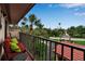 Relaxing balcony view with seating, greenery, and scenic neighborhood views at 3420 Wild Oak Bay Blvd # 120, Bradenton, FL 34210