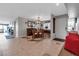 Inviting dining area with tile floors, bright light fixture, and a dining table with seating for four at 3420 Wild Oak Bay Blvd # 120, Bradenton, FL 34210