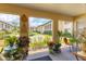 The lanai has views of the community fountain and meticulously maintained landscaping at 3690 Pinecrest St # 114, Sarasota, FL 34232