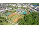 Aerial view of the community amenities including a pool, playground, tennis and basketball courts at 3808 Eastham Ln, Bradenton, FL 34211