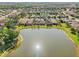 Scenic aerial view of backyard homes in a tranquil lakeside community at 4016 Azurite Way, Bradenton, FL 34211
