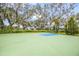 Community basketball court with lush landscaping, shade trees, and dark fencing at 4815 Deep Creek Ter, Parrish, FL 34219