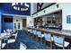 Upscale bar area with a granite countertop, blue accents, and stylish seating at 9470 High Gate Dr # 2213, Sarasota, FL 34238