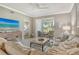 Inviting living room showcasing a neutral color palette, modern furniture, and natural light from the sliding glass doors at 9470 High Gate Dr # 2213, Sarasota, FL 34238