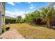 Spacious backyard featuring lush greenery, a brick-paved corner and privacy fence at 1122 42Nd E Ter, Bradenton, FL 34208
