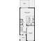 Layout of the first floor that features a garage, kitchen, great room, and patio at 15153 Cuzcorro Ct, Nokomis, FL 34275