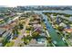 Beautiful aerial view of waterfront homes and canals in a desirable neighborhood at 1643 Stanford Ln, Sarasota, FL 34231