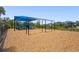 Fenced playground with swings, slides, and a climbing structure, offering children a safe and fun play area at 16434 Slate Pl, Bradenton, FL 34211