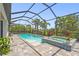 Inviting screened-in pool area with a spa and views of lush tropical foliage at 16434 Slate Pl, Bradenton, FL 34211