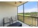 Relax on your private patio with serene golf course views and comfortable seating at 17510 Gawthrop Dr # 208, Bradenton, FL 34211