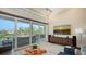 Bright living room with large sliding doors and high ceilings, showcasing the view at 244 Cedar Park Cir, Sarasota, FL 34242