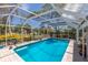 Screened swimming pool features brick pavers, providing a backyard oasis perfect for relaxation at 2723 59Th St, Sarasota, FL 34243