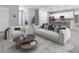 Open-concept living room featuring a kitchen with stainless steel appliances and modern decor at 4008 Antelope Ter, North Port, FL 34286