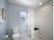 Updated bathroom with white subway tile shower and hexagon tile floor at 6605 253Rd St E, Myakka City, FL 34251