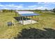 Open horse shelter with a metal roof, providing ample space and protection from the elements at 6605 253Rd St E, Myakka City, FL 34251