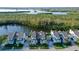 Aerial shot highlighting waterfront homes with well-maintained landscaping and serene water views at 111 Tidy Island Blvd # 111, Bradenton, FL 34210