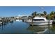 Picturesque waterfront with boats docked against a backdrop of clear skies and tropical palm trees at 111 Tidy Island Blvd # 111, Bradenton, FL 34210
