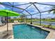 Beautiful screened-in pool with waterfall features and an inviting patio at 12330 Halfmoon Lake Ter, Bradenton, FL 34211