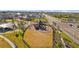 Aerial view of a community playground and the surrounding neighborhood at 13422 Willow Bluestar Loop, Riverview, FL 33579