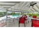 Community pool and covered seating area for residents at 1364 Westport Ln # 1403, Sarasota, FL 34232