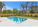 Serene backyard pool surrounded by manicured lawn and privacy landscaping, perfect for relaxation at 2554 Arlington St, Sarasota, FL 34239