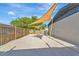 Backyard featuring a pea gravel area with shade sails, perfect for outdoor entertaining at 4812 21St W St, Bradenton, FL 34207
