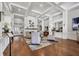 Spacious lobby area with coffered ceilings, modern seating, and elegant décor at 5217 Chase Oaks Dr, Sarasota, FL 34241