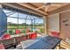 Inviting screened-in patio featuring comfortable seating and stunning golf course and pond views at 5217 Chase Oaks Dr, Sarasota, FL 34241