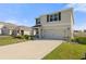 Lovely two-story home boasts a neat front lawn, freshly planted landscaping, and a double-car garage with ample driveway space at 6314 Distant Haze Pl, Palmetto, FL 34221