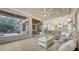 A living room with pool views, a large sectional couch, and an open floor plan at 6919 Dominion Ln, Lakewood Ranch, FL 34202