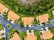 Aerial view of condominium community with ample parking, lush greenery and easy access to roadways at 7039 Strand Cir # 34-201, Bradenton, FL 34203