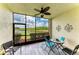 Enclosed lanai offers outdoor living space with views of a serene pond and inviting seating at 7315 River Hammock Dr # 101, Bradenton, FL 34212