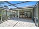 Spacious screened-in patio with ample room for entertaining, surrounded by lush landscaping at 7817 Pine Trace Dr # 15, Sarasota, FL 34243