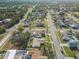An aerial view of a quiet neighborhood showcasing neatly lined streets and well-maintained homes in a sunny locale at 2402 16Th W St, Palmetto, FL 34221