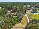Aerial view of the property surrounded by lush greenery and mature trees at 3021 Leila Estelle Dr, Plant City, FL 33565