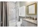 Updated bathroom featuring a shower-tub combination and modern vanity at 33 S Palm Ave # 1403, Sarasota, FL 34236