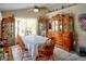 Dining room with wood table, chairs, and ornate display cabinets with collectibles at 3984 Holin Ln, North Port, FL 34287