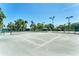 Well-maintained community tennis court surrounded by lush greenery and lights for evening play at 4801 Osprey S Dr # 405, St Petersburg, FL 33711