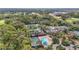 Aerial view of community pool and tennis courts nestled in a lush, wooded setting at 5291 Willow Links # 54, Sarasota, FL 34235