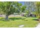 Expansive backyard with lush green grass and mature trees that provide ample shade and privacy at 6010 36Th Avenue W Cir # E, Bradenton, FL 34209