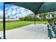 Grassy area in a dog park with covered seating, perfect for pet owners to relax while their dogs play at 6244 Talon Preserve Dr, Nokomis, FL 34275