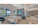 Bright and inviting lounge with comfortable seating, modern decor, and beautiful outdoor views at 6244 Talon Preserve Dr, Nokomis, FL 34275