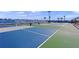 Community pickleball courts with green and blue surfaces and visible signage at 6244 Talon Preserve Dr, Nokomis, FL 34275