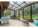 Relaxing sunroom with a transparent roof offers views of the surrounding lush greenery at 7907 4Th W Ave # 7907, Bradenton, FL 34209