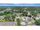 Wide aerial shot of a neighborhood, displaying homes with lush trees and a blue sky backdrop at 997 28Th Avenue E Dr, Bradenton, FL 34208