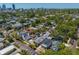 This captivating aerial shot showcases the property in a leafy neighborhood, balancing residential charm with city views at 1140 Oak Ne St, St Petersburg, FL 33701