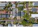 An aerial view shows the property nestled in a vibrant, tree-lined neighborhood with well-maintained homes and neat landscaping at 1140 Oak Ne St, St Petersburg, FL 33701